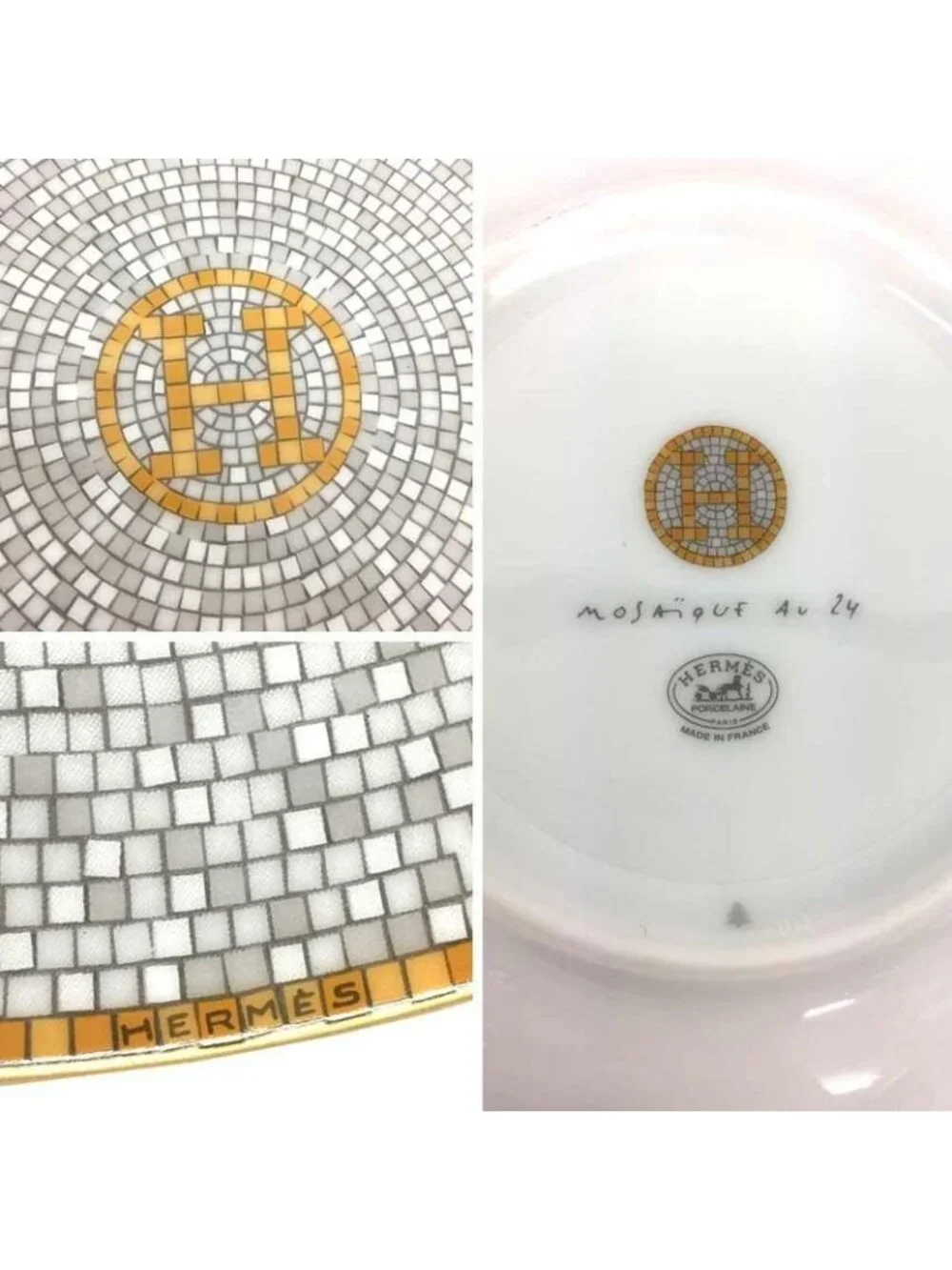 Hermes Mosaic Vanquatre Plate 16 Aq7740